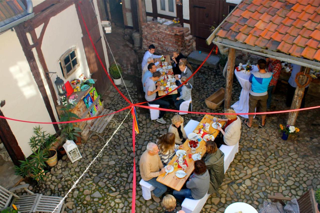 Himmlischer Hof - Juwel Von 1477, Terrasse, Kamin, P, Oeko, Denkmal Quedlinburg Bagian luar foto